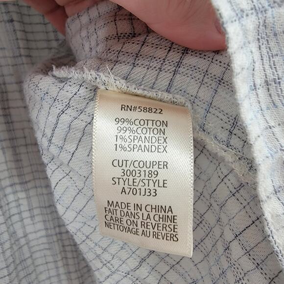 Max Studio Women's Plaid Ruffle‎ Button Down Cotton Shirt Size Medium - Picture 12 of 15